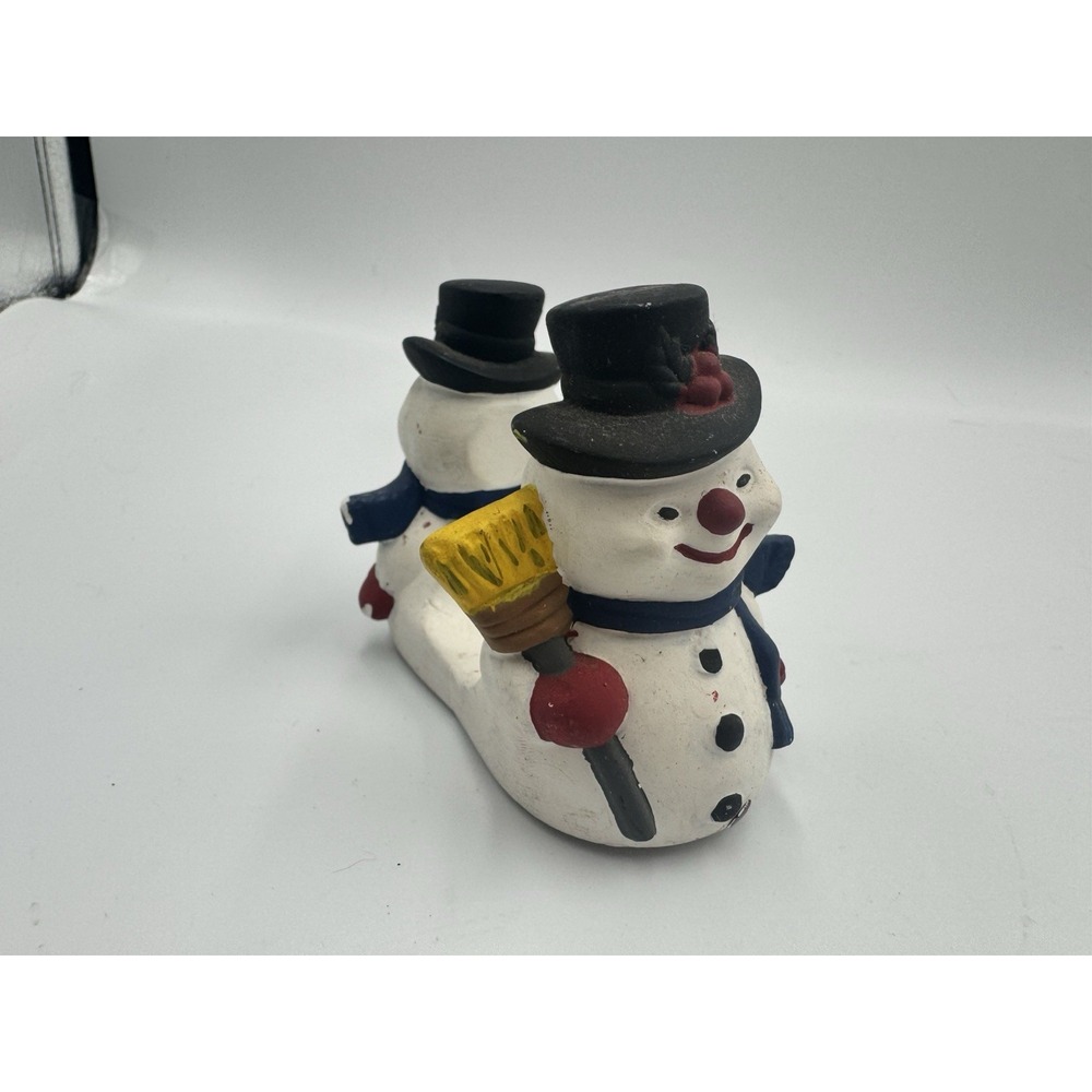Vintage Christmas Snowman Napkin Holder Holiday Ceramic Winter